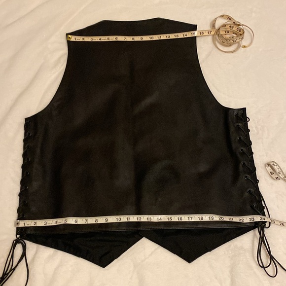 Men’s Leather Biker Vest XXL Black, FMC New, Genuine, Authentic - Picture 12 of 14